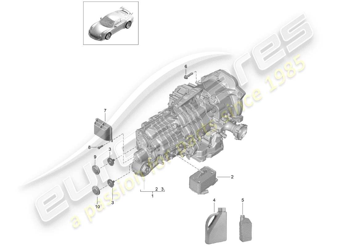porsche 2015 (991-1 r/gt3/rs) - pdk - diagrama de piezas