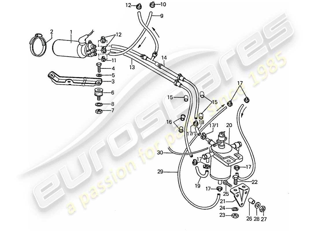 porsche 1976 (911) sistema de combustible - para - inyección mecánica diagrama de piezas