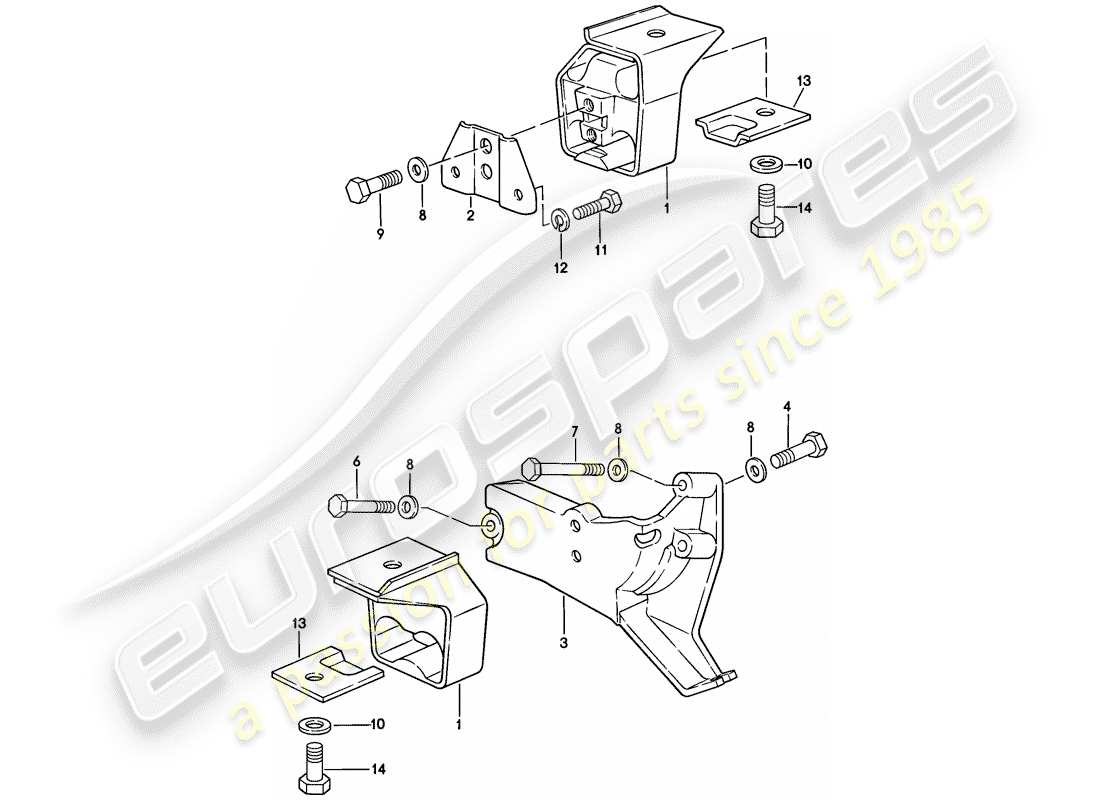 porsche 1978 (924) suspensión de la transmisión - transmisión automática diagrama de piezas