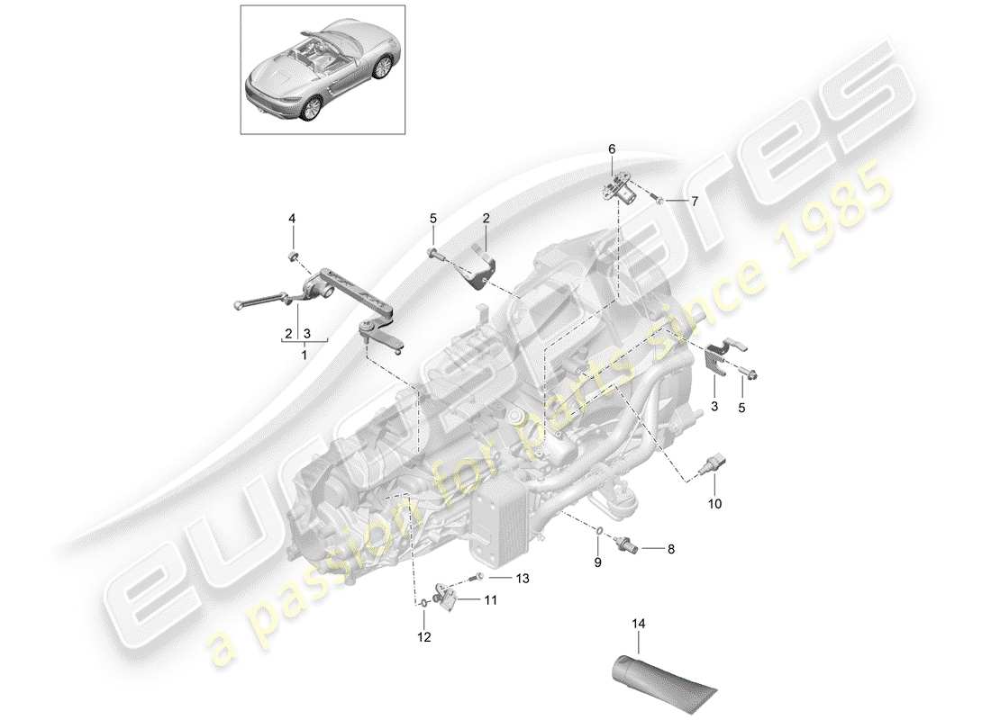 porsche 2017 (718 boxster) manual gearbox diagrama de piezas