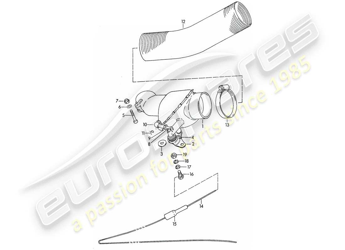 porsche 1964 (356b/356c) suministro de aire de calefacción - válido para - f 122 851 >> - - f 212 601 >> - - f 157 751 >> diagrama de piezas