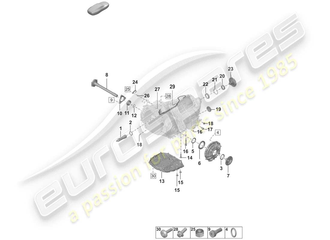 porsche 2019 (992-1) 8-speed caja de cambios de doble embrague diagrama de piezas
