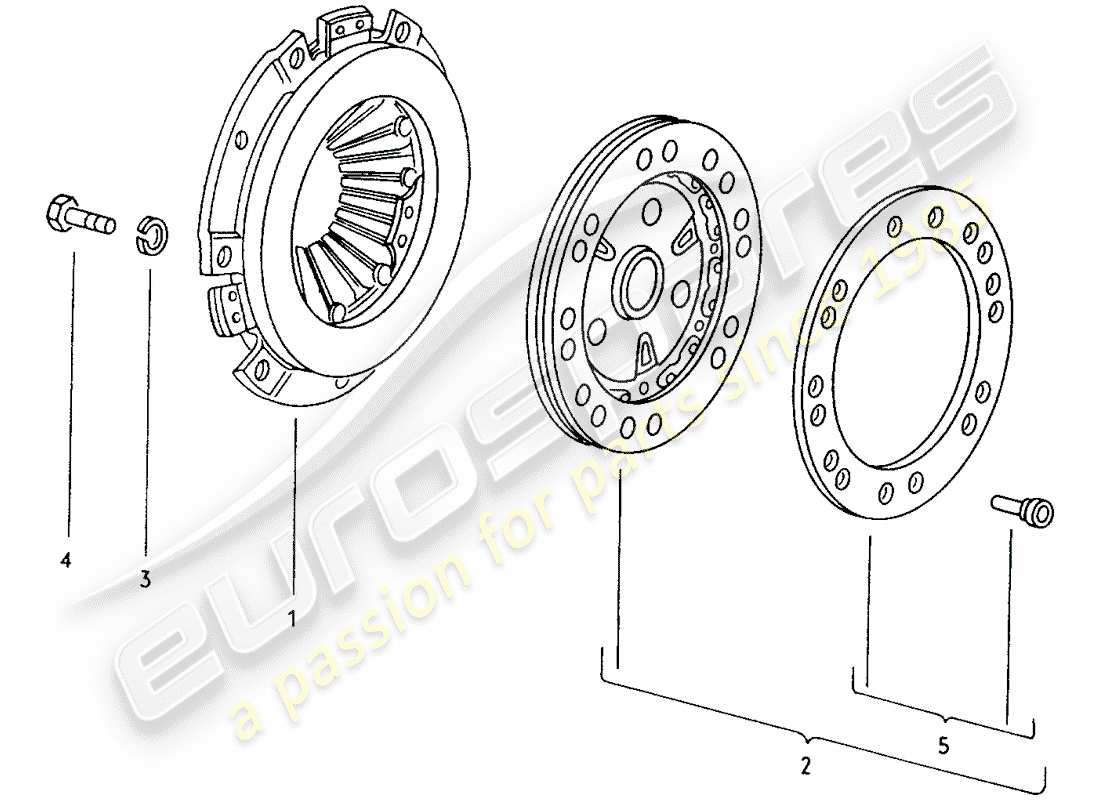 porsche 1972 (914) embrague diagrama de piezas