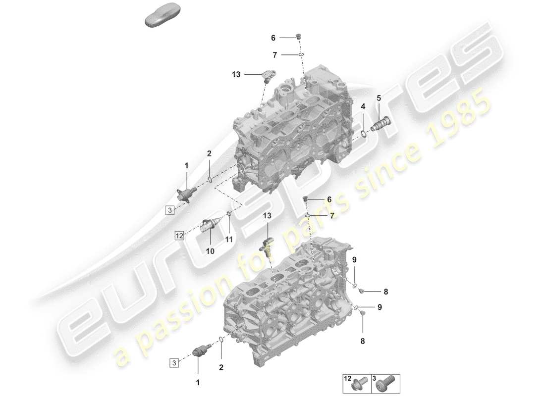porsche 2020 (992-1) cabeza de cilindro diagrama de piezas