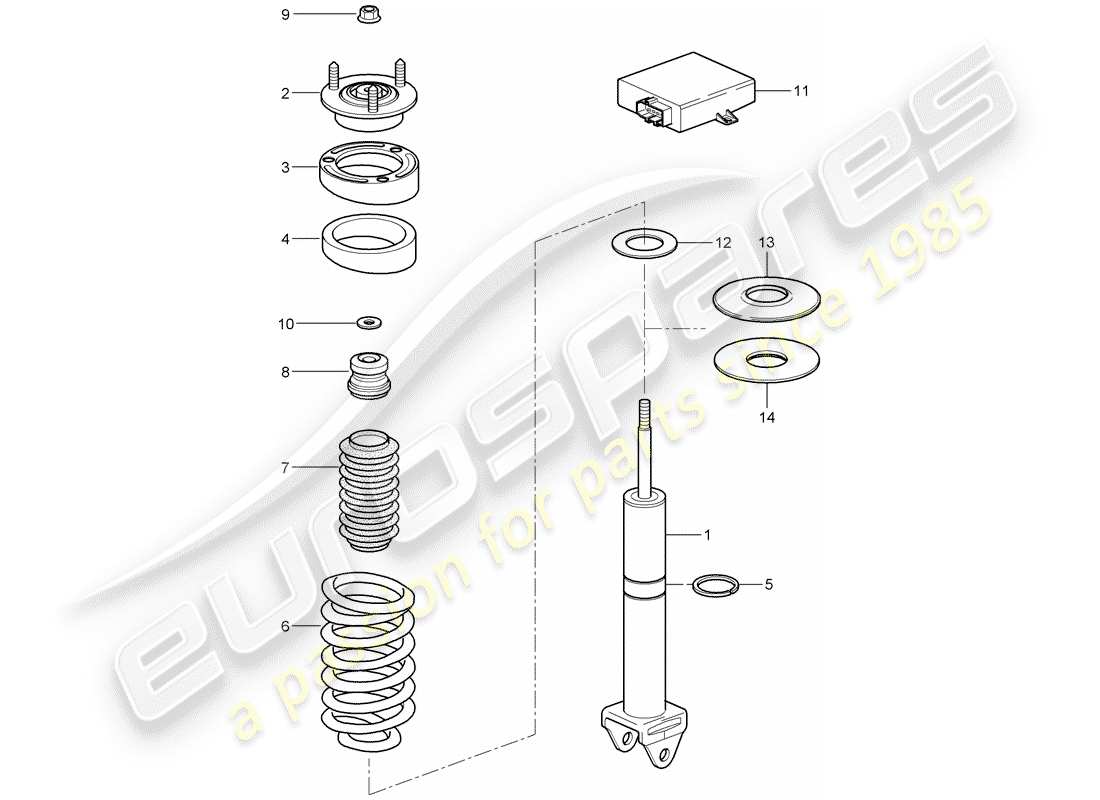 porsche 2007 (997-1) amortiguador diagrama de piezas