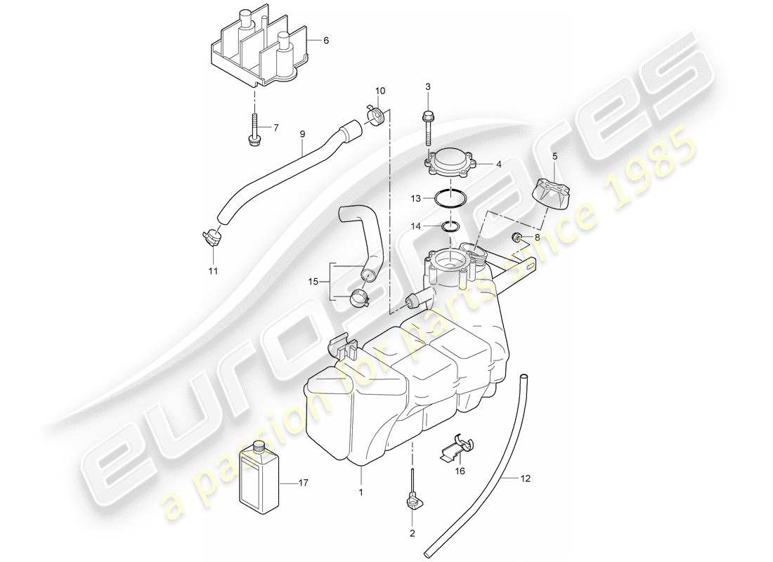 porsche 2007 (997-1) water cooling 4 diagrama de piezas