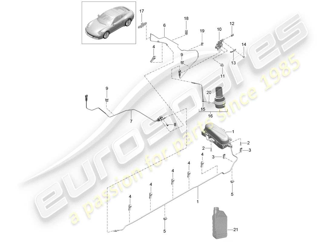 porsche 2019 (991-2) sistema autonivelante diagrama de piezas