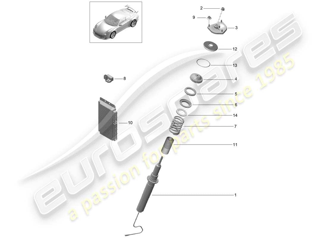 porsche 2016 (991-1 r/gt3/rs) diagrama de piezas del amortiguador de vibraciones