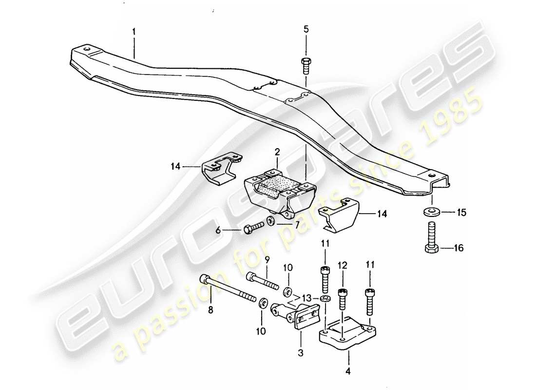 porsche 1986 (944) suspensión de la transmisión - transmisión automática diagrama de piezas