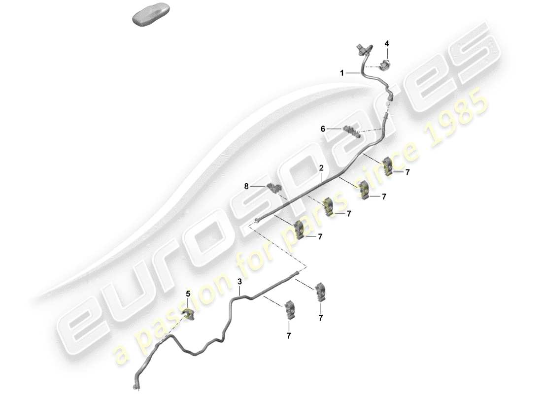 porsche 2020 (718 boxster spyder) línea de vacío diagrama de piezas