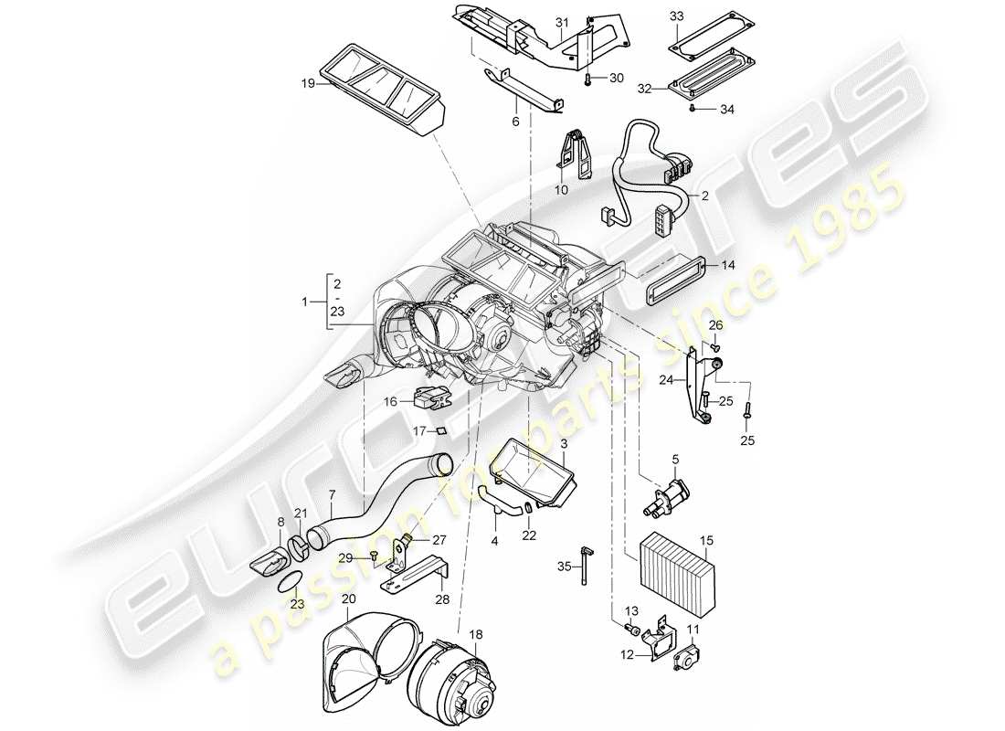 porsche 2006 (carrera gt) calentador - aire acondicionado - piezas únicas diagrama de piezas