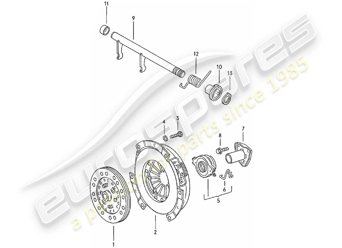 porsche 1982 (924) embrague diagrama de piezas