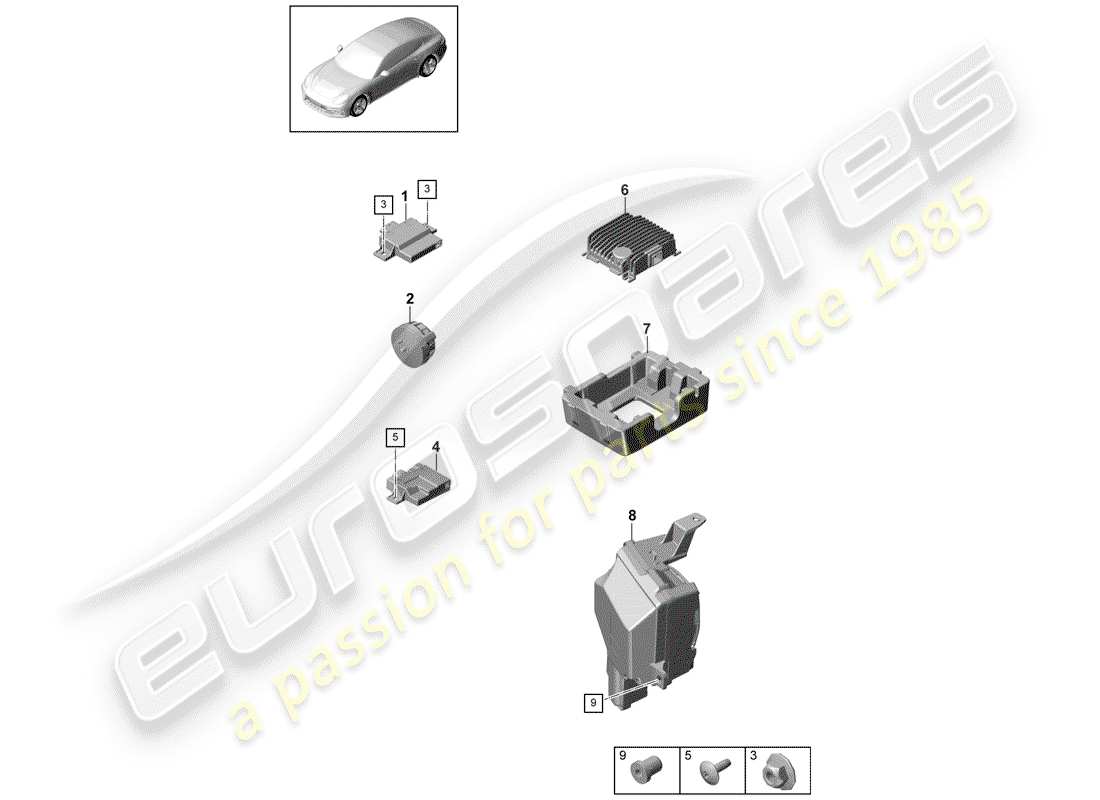 porsche 2019 (panamera 971-1) unidad de control para motor diagrama de piezas