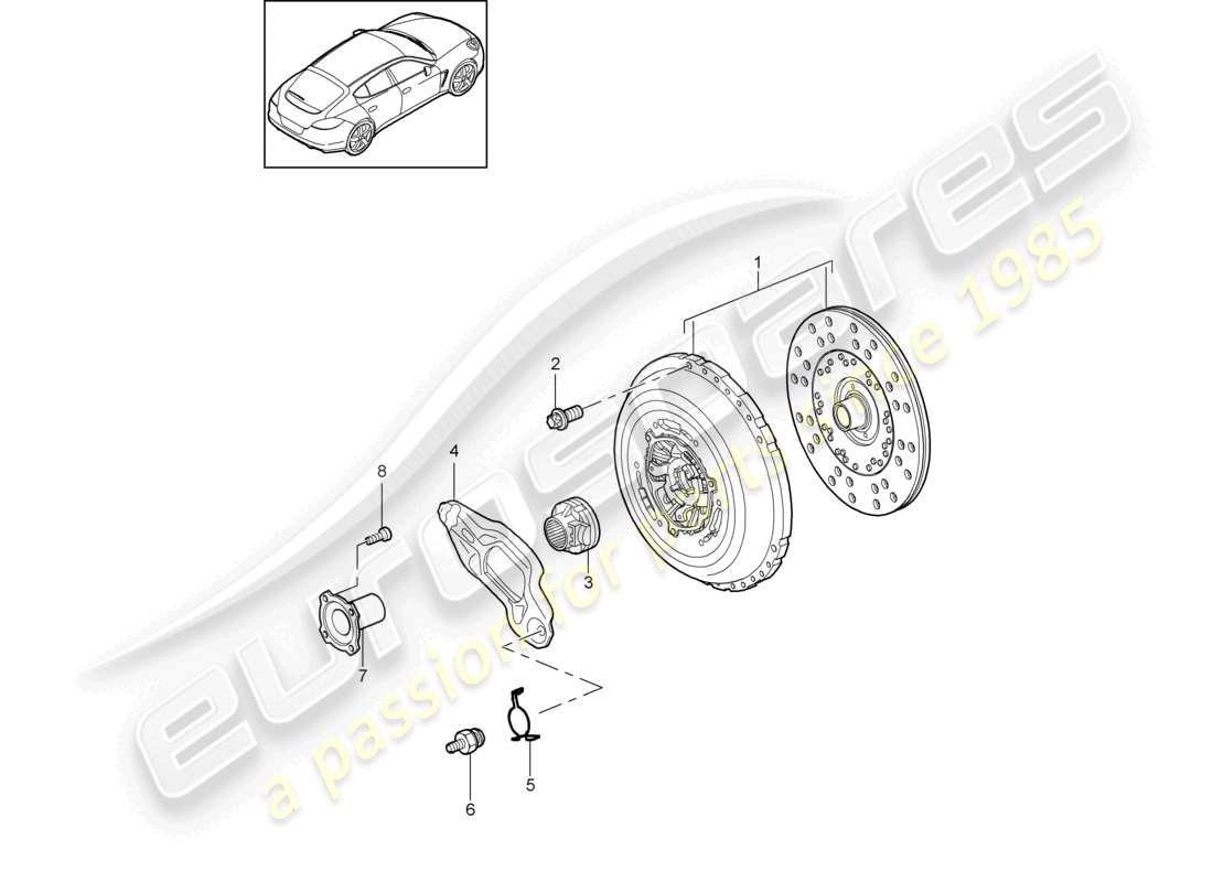 porsche 2012 (panamera 970) diagrama de piezas del acoplamiento