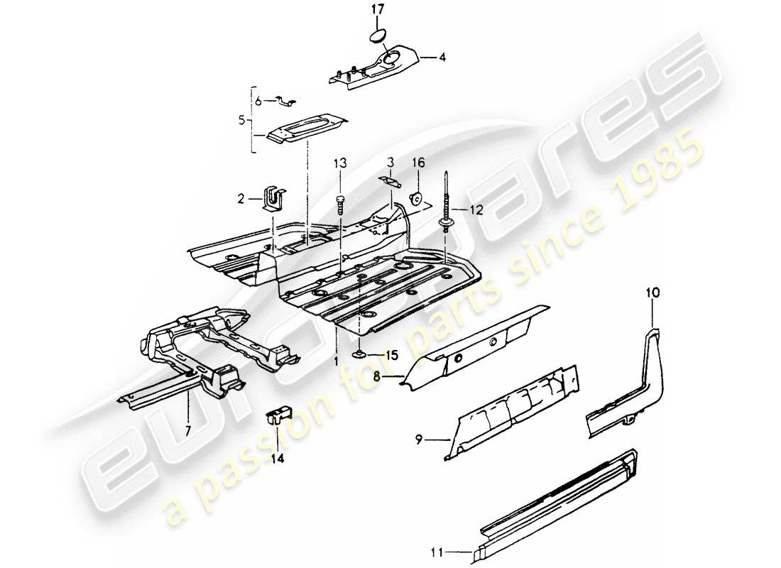 porsche 1994 (964) diagrama de piezas del marco