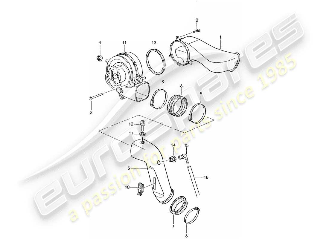 porsche 1994 (964) soplador adicional diagrama de piezas