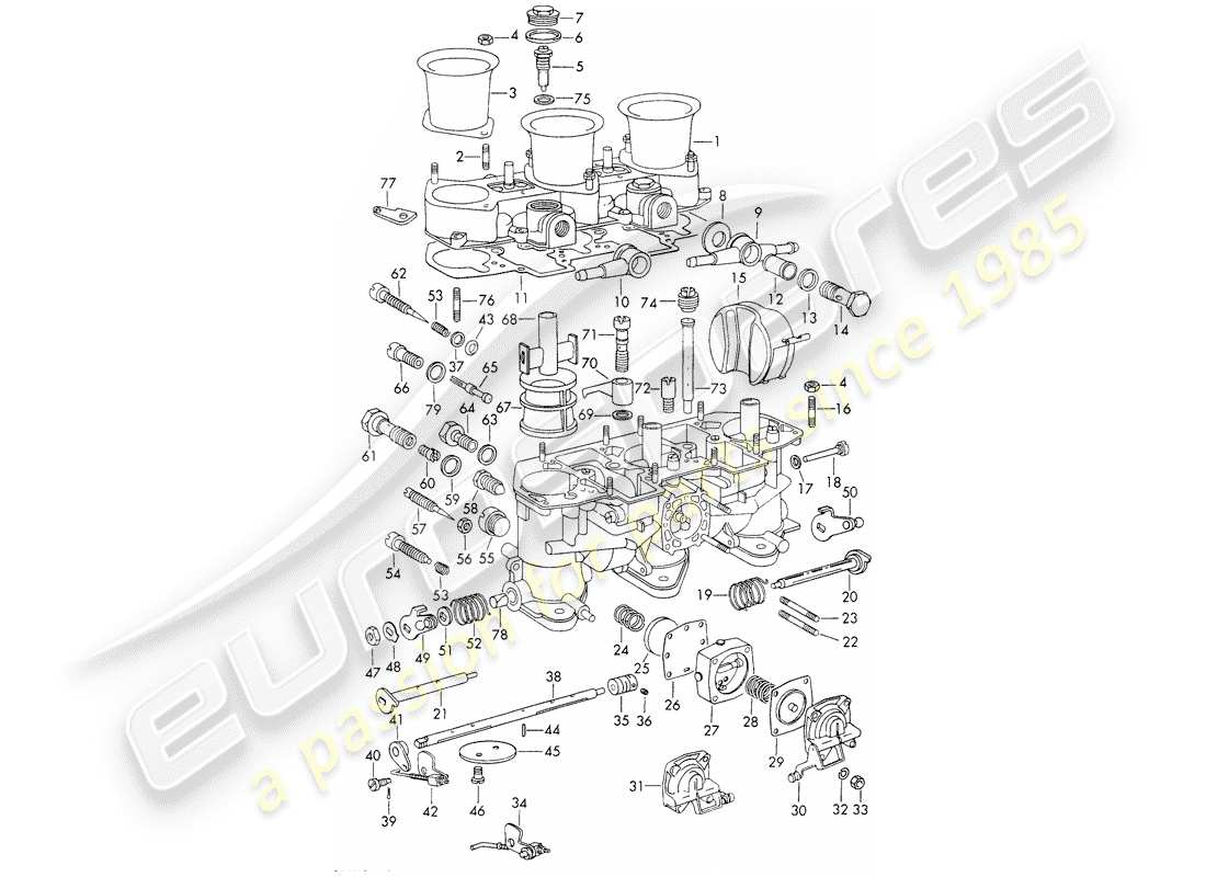 porsche 911/912 (1968) piezas únicas - carburador - - weber - - - 40 ida 3c-3c1 - - m 090 7001 >> - - 40 ids 3c-3c1- - m 096 0502 >> - - 40 idt/idap 3c-3c1 - - - 40 idtp 3c-3c1 - - set de reparación para mantenimiento - junta conjunto - ver ilustración: diagrama de piezas