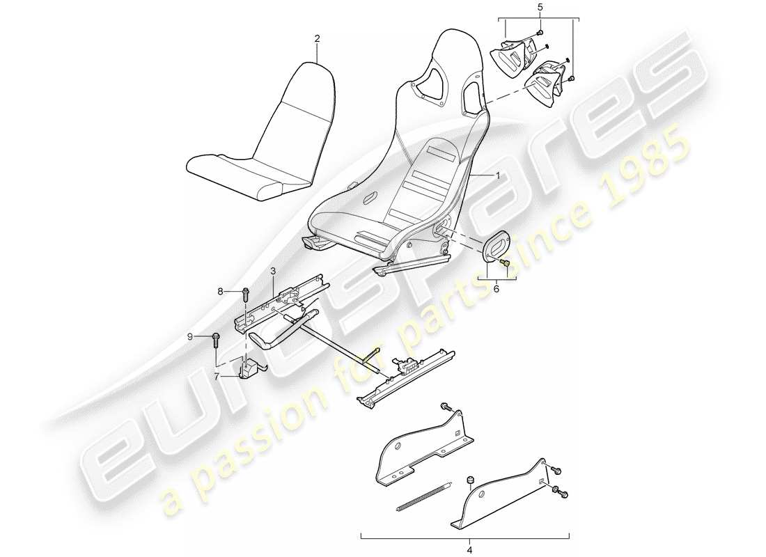 porsche 2004 (carrera gt) carrera gt - seat - d - mj 2004>> diagrama de pieza