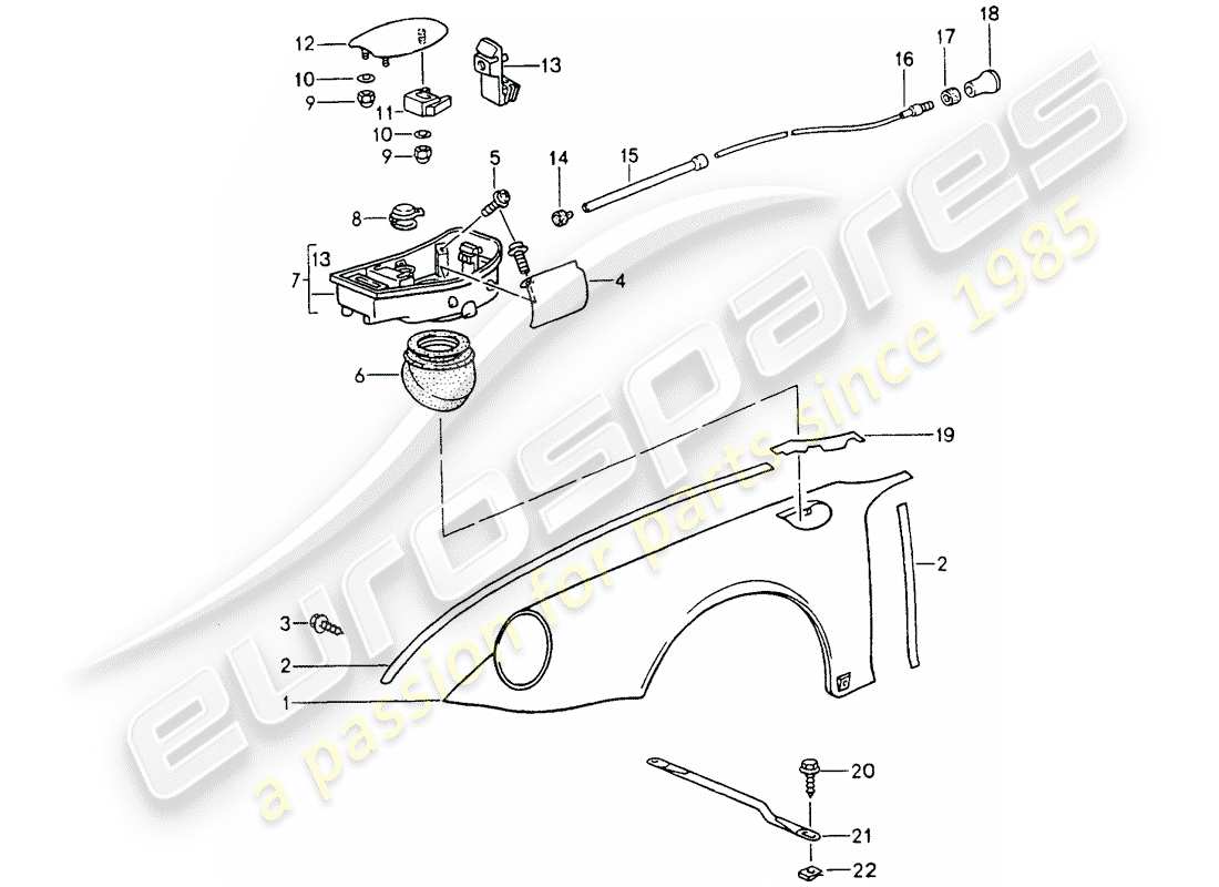 porsche 1990 (964) paneles exteriores diagrama de piezas