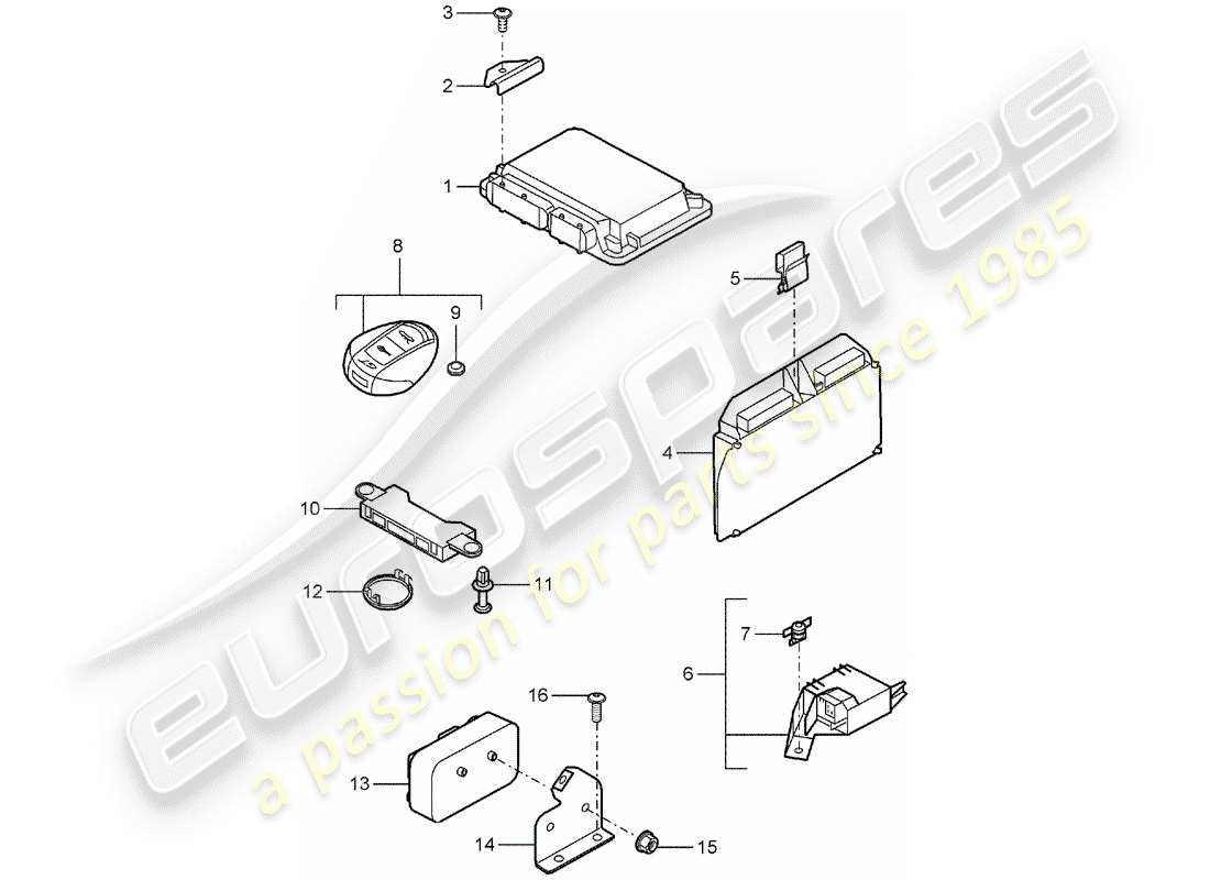 porsche 2005 (carrera gt) unidades de control diagrama de piezas