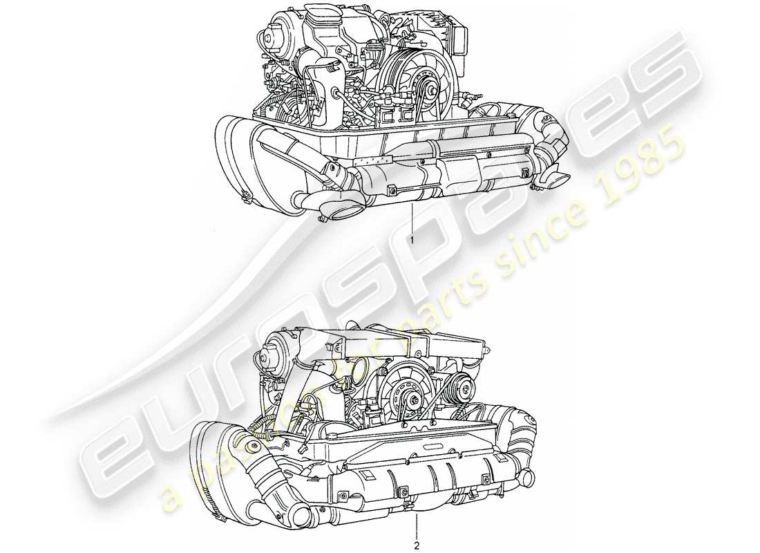 porsche 1994 (993) motor de repuesto - listo para instalación diagrama de piezas