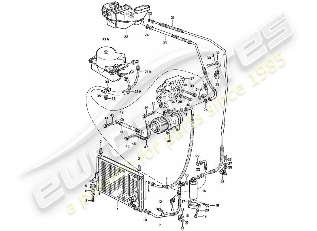 porsche 1984 (944) aire acondicionado diagrama de piezas