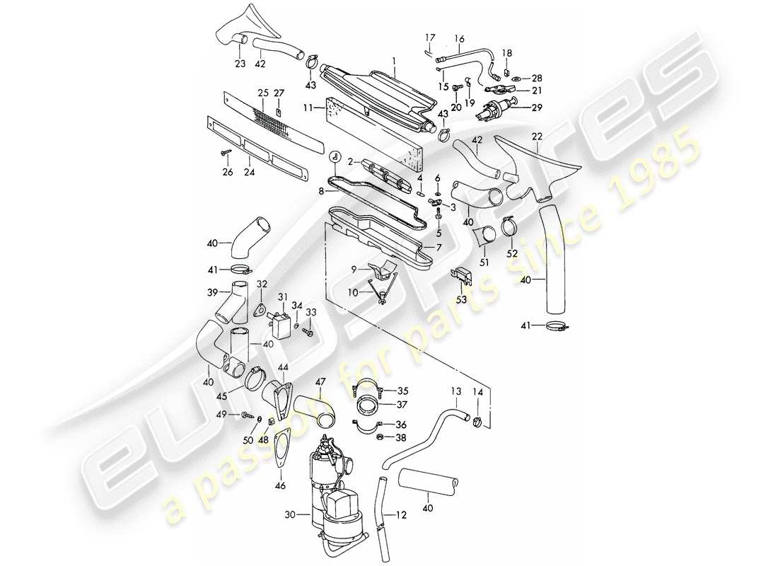 porsche 1966 (911/912) ventilación - calentador - d >> - mj 1968 diagrama de piezas