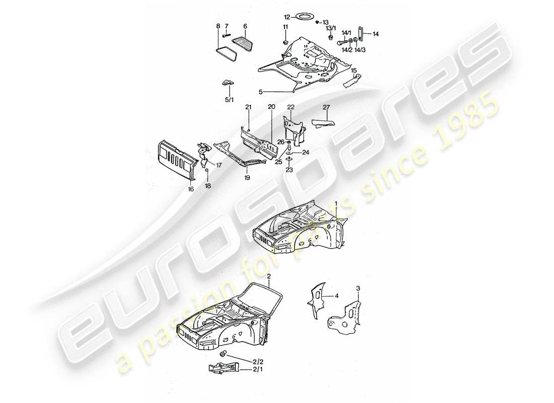 porsche 1976 (911 turbo) marco diagrama de piezas