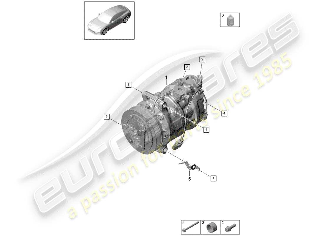 porsche 2020 (panamera 971-1) compresor diagrama de piezas