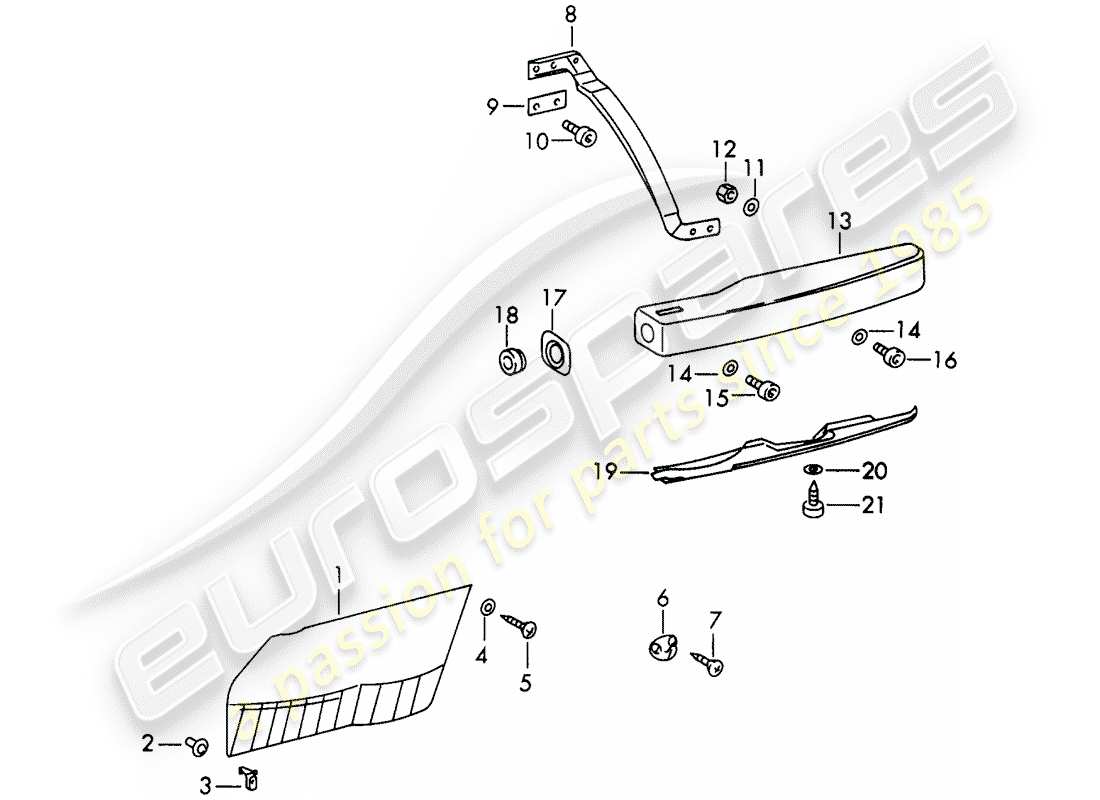 porsche 1968 (911/912) equipamiento interior - puertas - d >> - mj 1968 esquema de piezas
