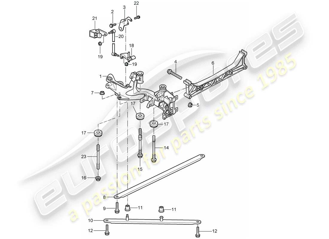 porsche 997 t/gt2 (2008) diagrama de piezas del eje trasero