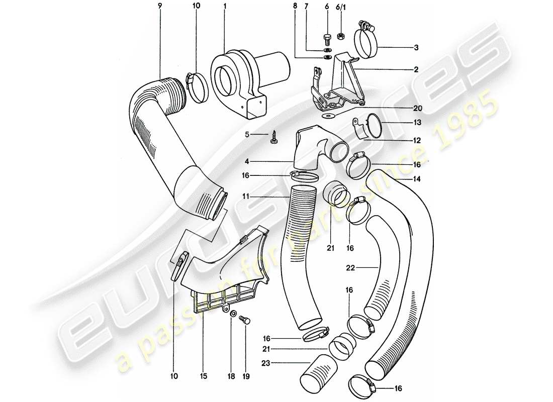 porsche 1974 (911) soplador adicional - d - mj 1975>> diagrama de piezas