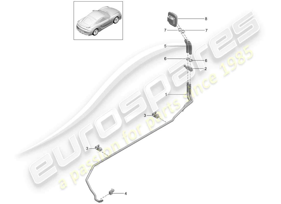 porsche 2016 (981 cayman gt4) calentador diagrama de piezas