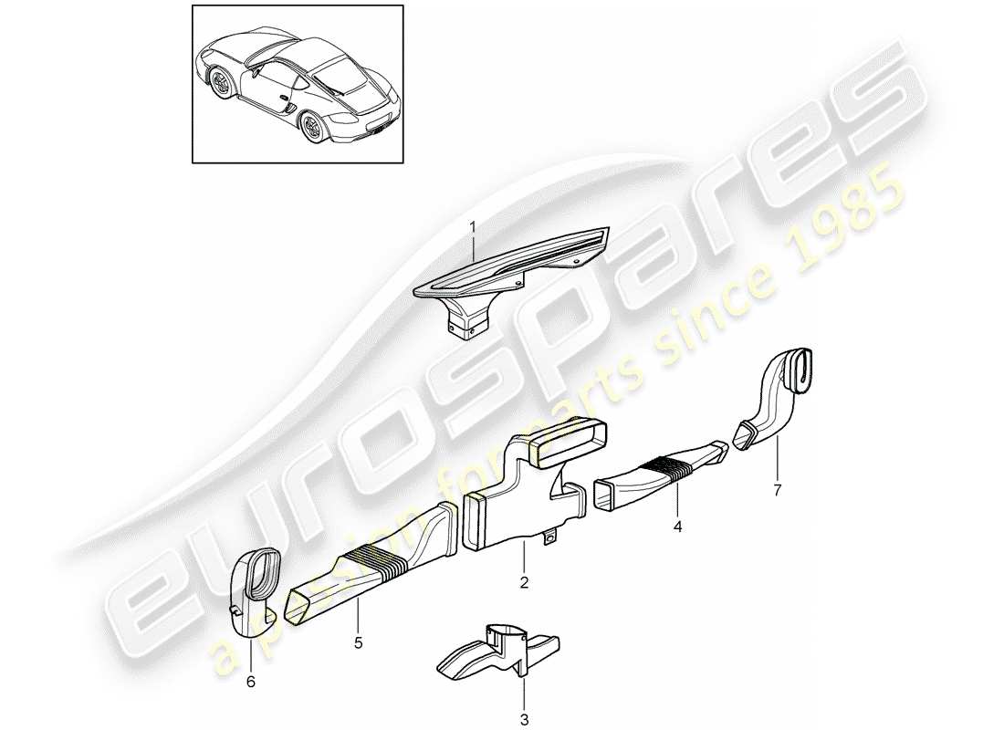 porsche 2012 (987 cayman) diagrama de piezas del calentador