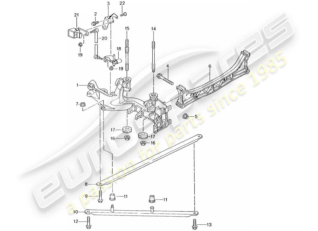 porsche 2001 (996) eje trasero - panel lateral - soporte diagrama de piezas