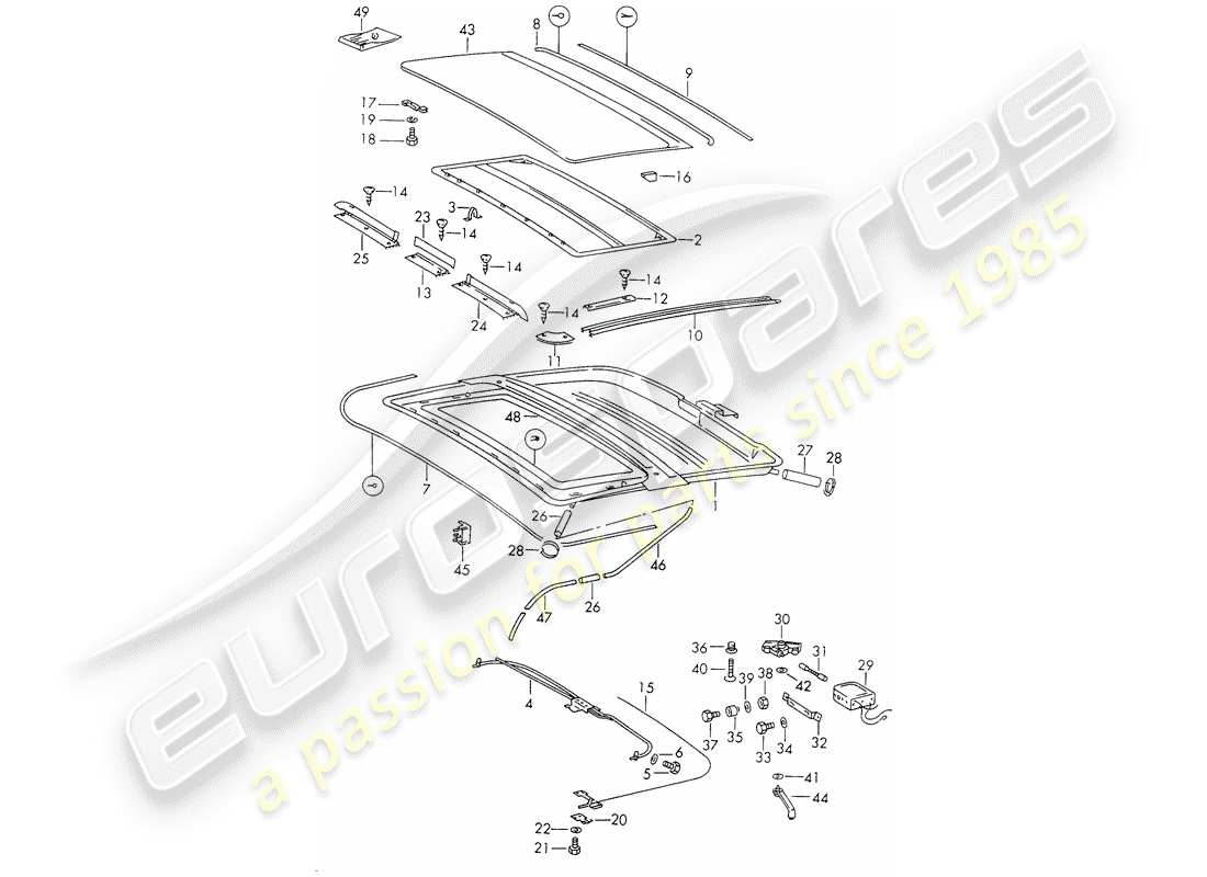 porsche 1973 (911) quemacocos - eléctrico diagrama de piezas