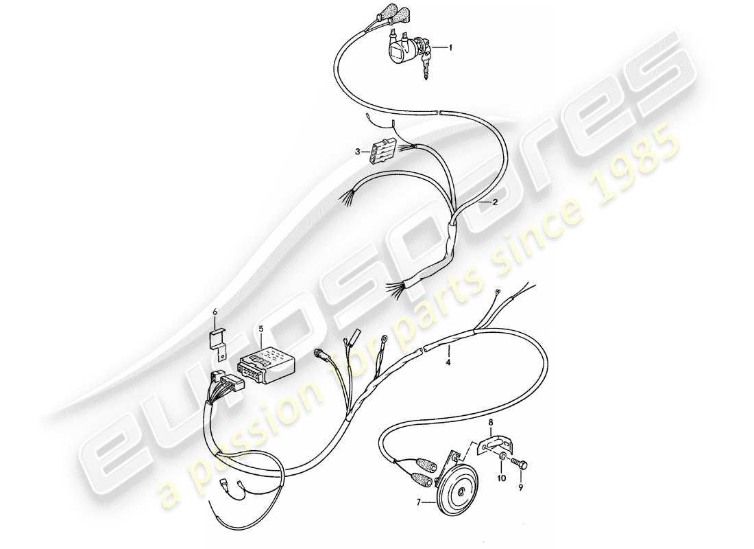 porsche 1979 (911) sistema de alarmas diagrama de piezas