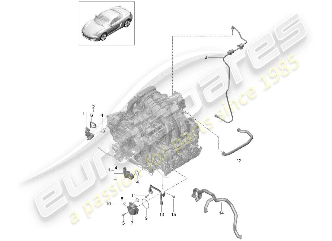 porsche 2014 (981 boxster) diagrama de piezas del carter