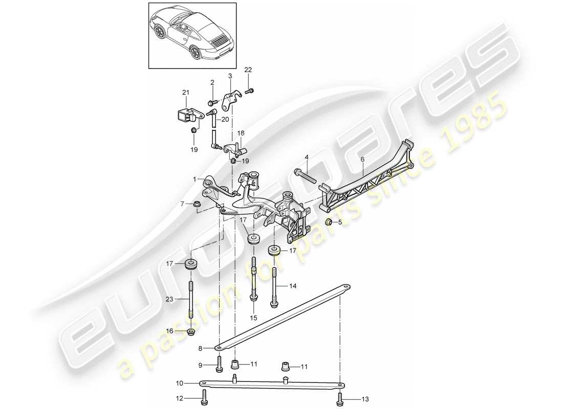porsche 997 gen. 2 (2010) diagrama de piezas del eje trasero
