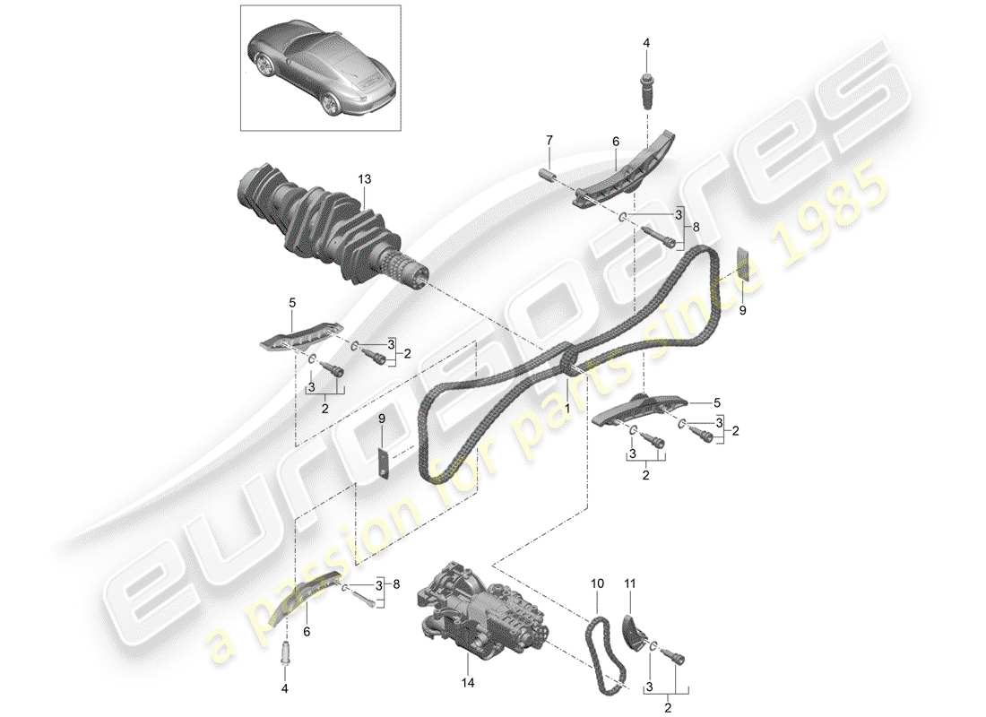 porsche 2012 (991-1) control de válvula diagrama de piezas