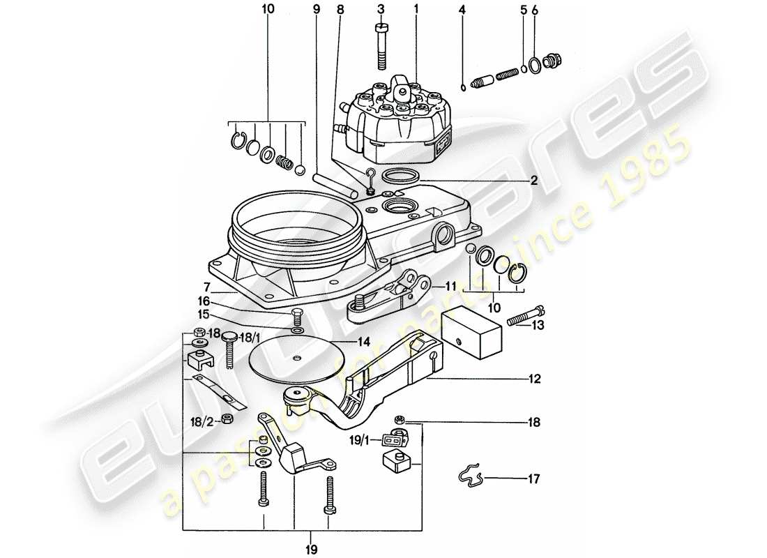 porsche 1974 (911) unidad de control de mezcla - piezas individuales diagrama de piezas