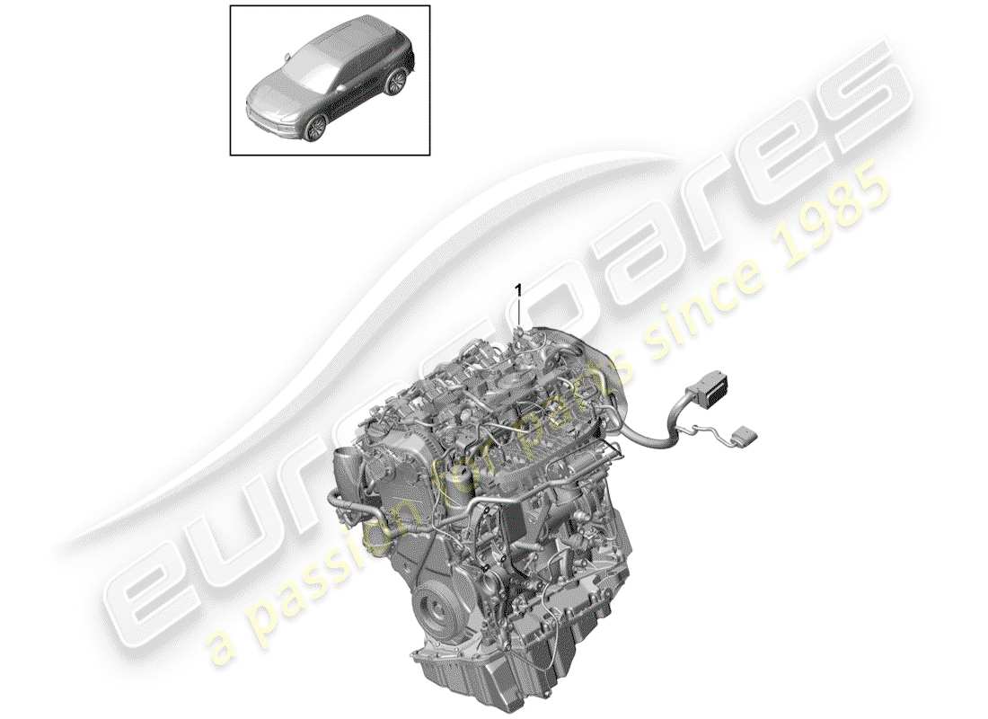 porsche 2019 (cayenne e3 9ya/9yb) motor de repuesto diagrama de piezas