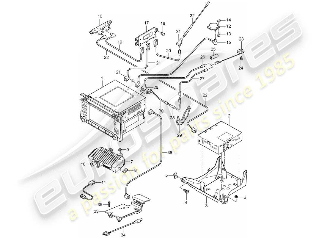 porsche 2012 (997-2) unidad operativa diagrama de piezas