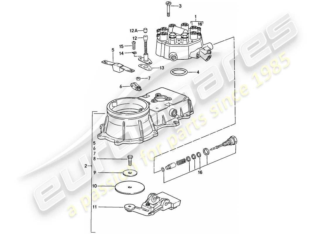 porsche 1987 (911) unidad de control de mezcla diagrama de piezas