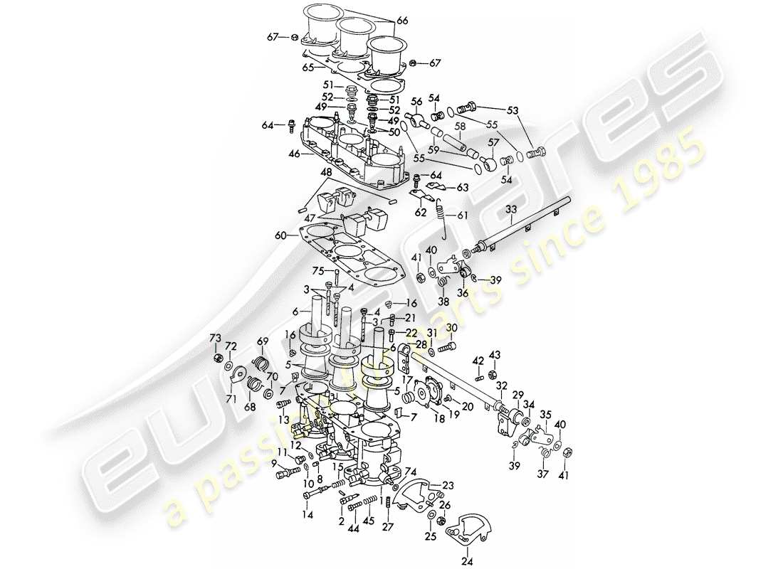 porsche 1973 (911) material de reparación - para - carburador - - zenith - - 40 estaño - juego de reparación para mantenimiento - juego de juntas - ver ilustración: diagrama de piezas