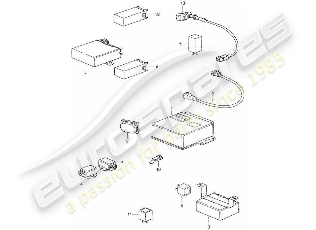 porsche 1990 (964) unidades de control diagrama de piezas