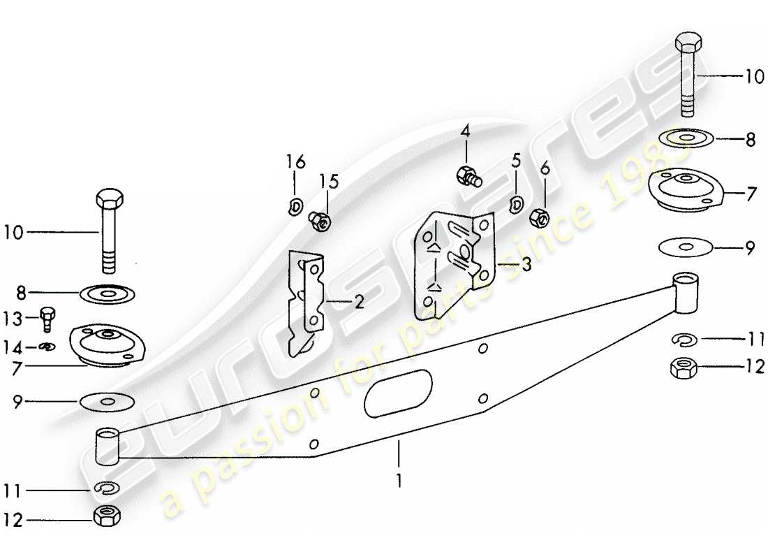 porsche 1966 (911/912) suspensión del motor - d >> - mj 1966 diagrama de piezas