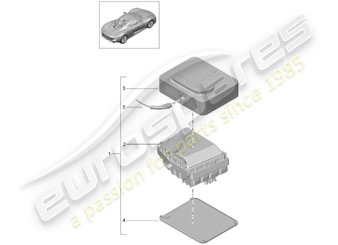 porsche 918 spyder (2015) estación de carga de cc diagrama de piezas