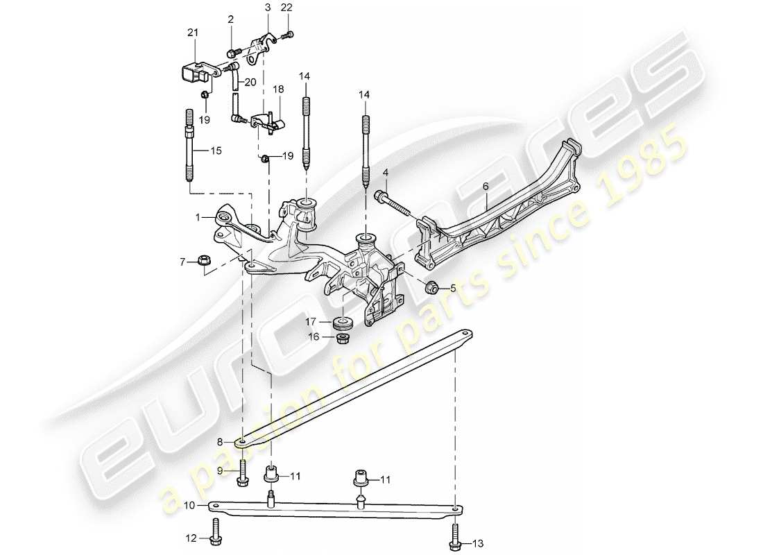 porsche 2002 (996 gt3) eje trasero - panel lateral - soporte diagrama de piezas