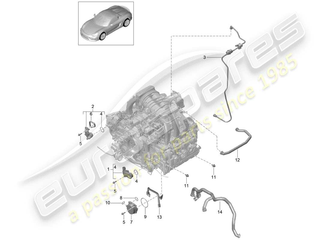 porsche 2016 (981 boxster spyder) diagrama de piezas del carter
